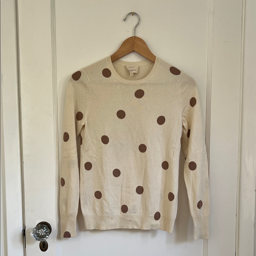 Sezane x Eric Bompard Polka Dot 100% Cashmere Sweater XS